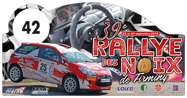 Plaque rallye des Noix Firminy 2016
